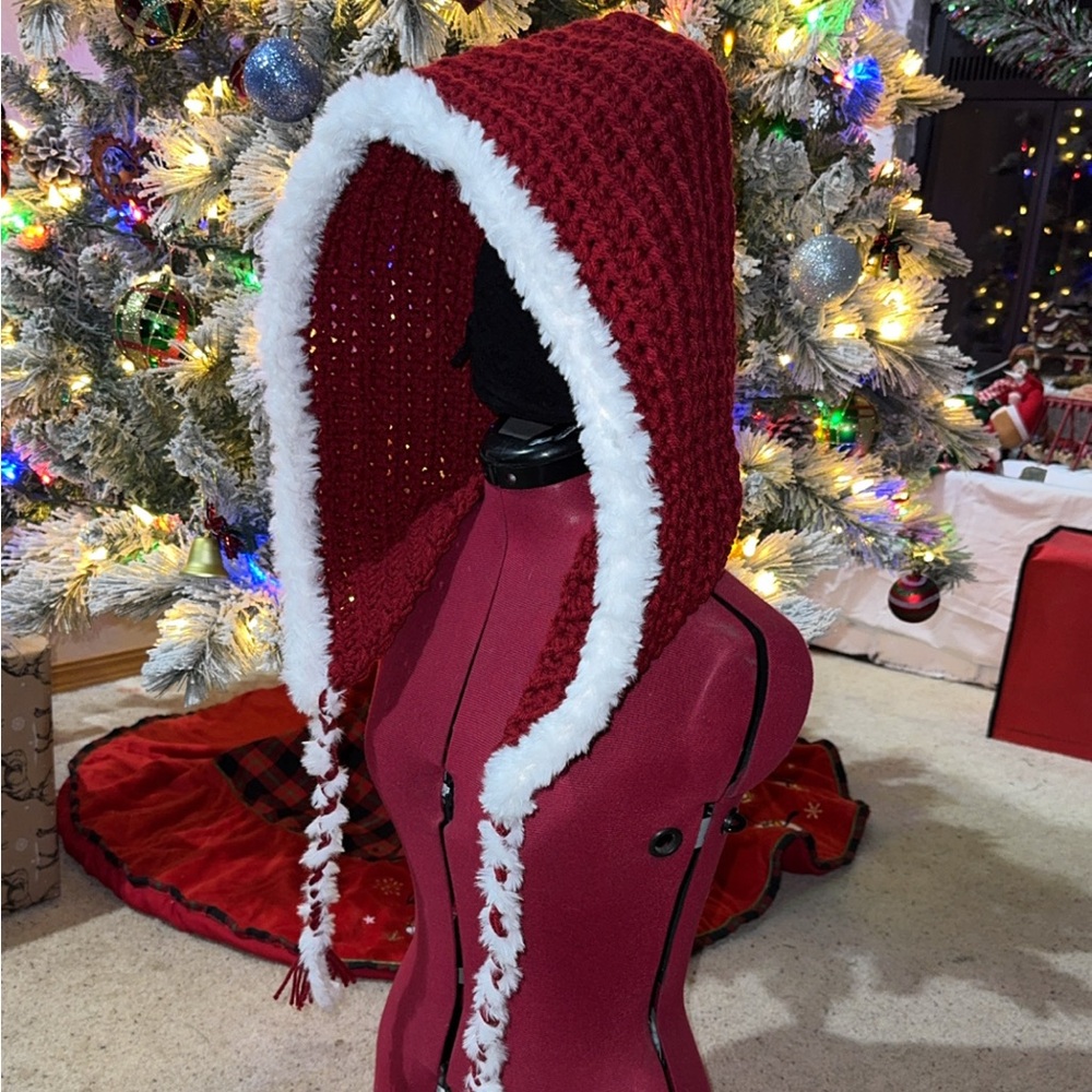 Santa Baby Hood | Handmade Crochet Christmas Druid Hood